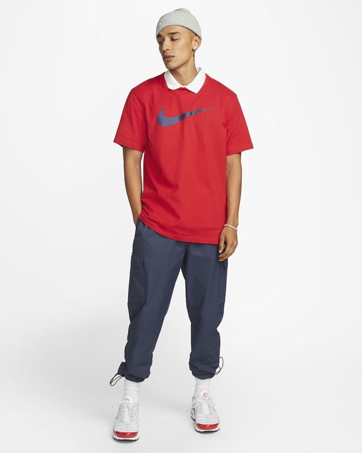 Camiseta Nike Sportswear Swoosh Hombre Rojas Azul Marino | RHTZS-0245