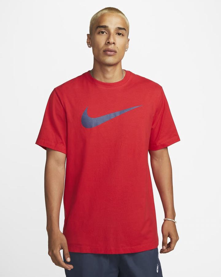 Camiseta Nike Sportswear Swoosh Hombre Rojas Azul Marino | RHTZS-0245
