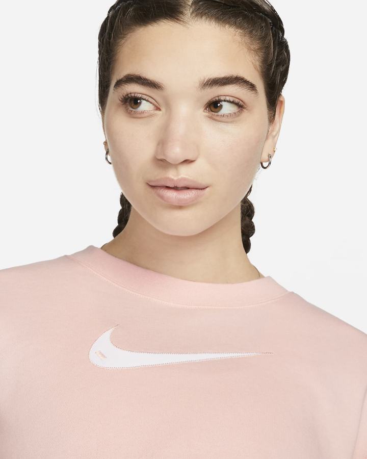 Camiseta Nike Sportswear Swoosh Short Sleeve Crop Top (Plus Size) Mujer Naranjas Blancas | HUFAN-3265