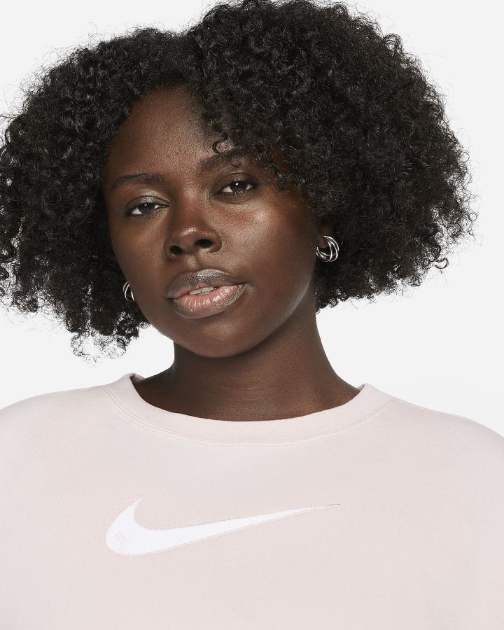 Camiseta Nike Sportswear Swoosh Short Sleeve Crop Top (Plus Size) Mujer Naranjas Blancas | JLHMB-3647