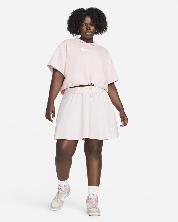 Camiseta Nike Sportswear Swoosh Short Sleeve Crop Top (Plus Size) Mujer Naranjas Blancas | JLHMB-3647