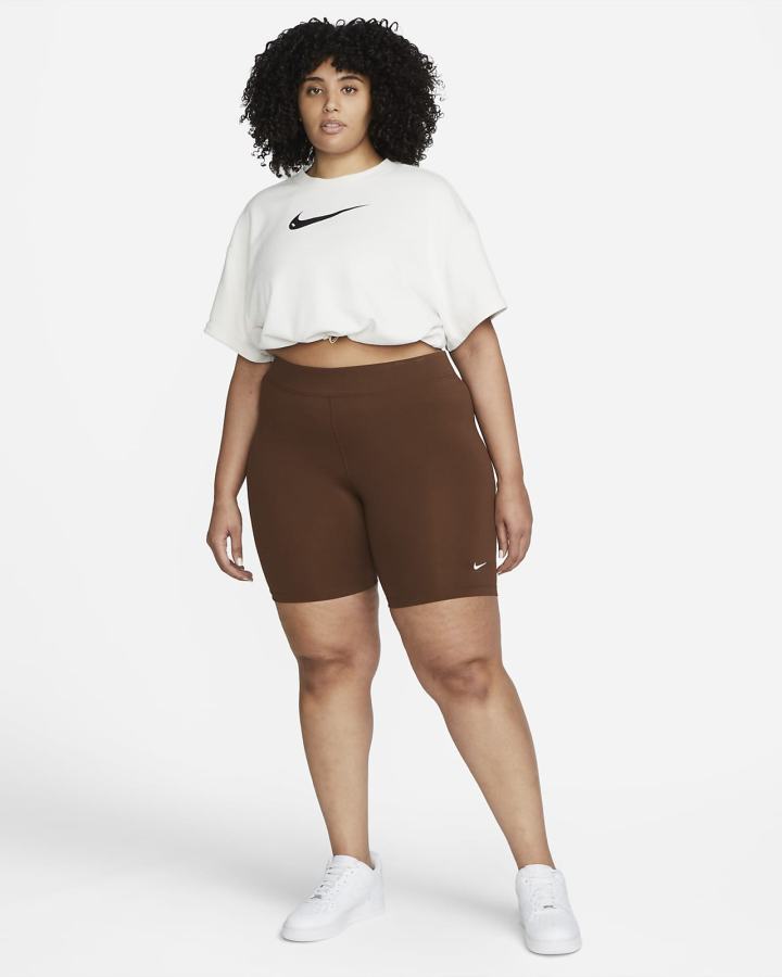 Camiseta Nike Sportswear Swoosh Short Sleeve Crop Top (Plus Size) Mujer Negras | PTZFJ-3762