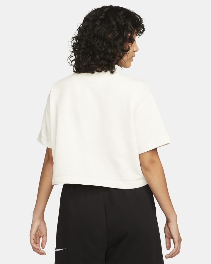 Camiseta Nike Sportswear Swoosh Short Sleeve Crop Top (Plus Size) Mujer Negras | SOFAG-8960