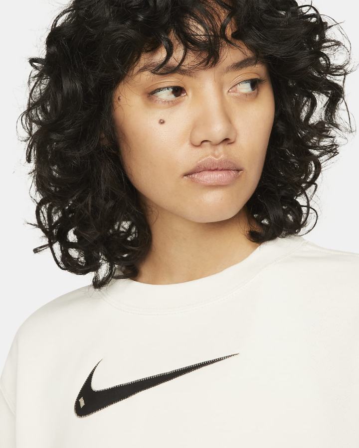 Camiseta Nike Sportswear Swoosh Short Sleeve Crop Top (Plus Size) Mujer Negras | SOFAG-8960