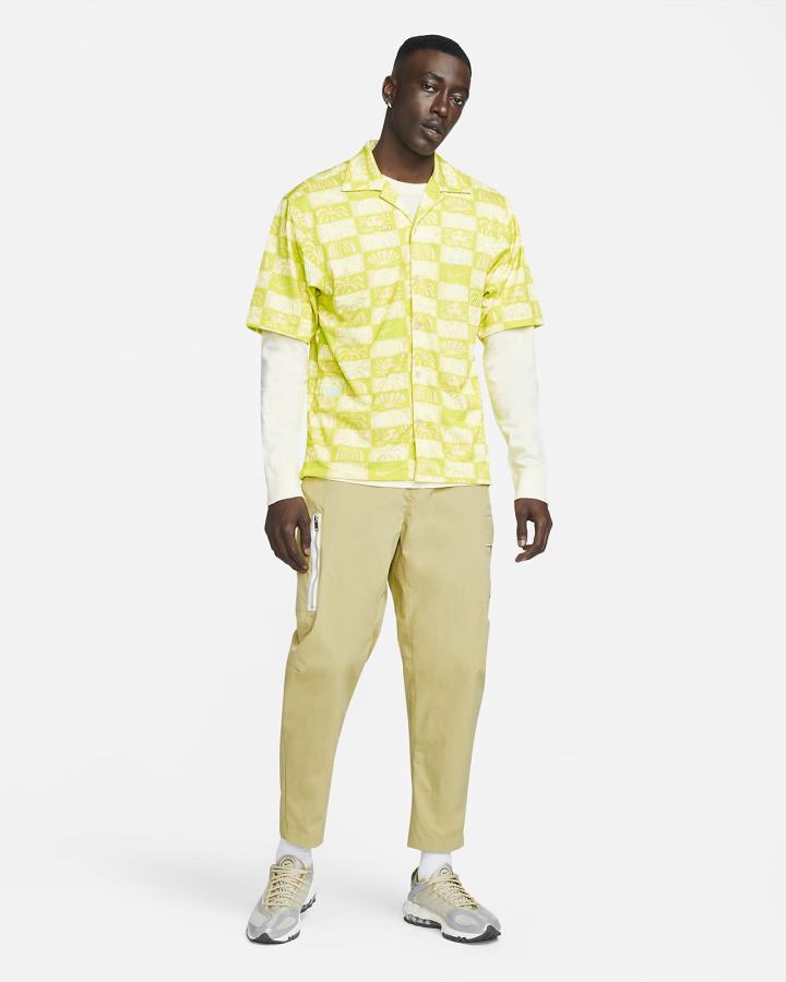 Camiseta Nike Spring Top Hombre Amarillo Claro Verde | PZTDK-4837