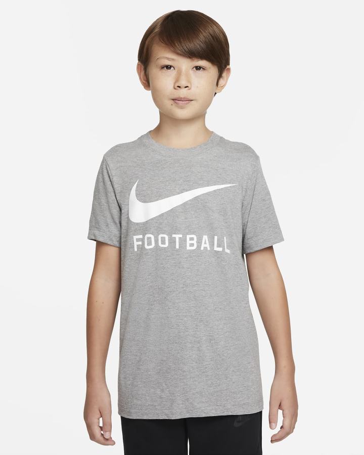 Camiseta Nike Swoosh Kids Niño Gris Oscuro | VADIO-8731