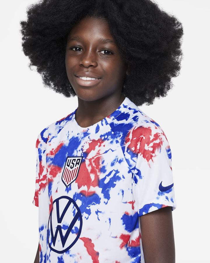 Camiseta Nike U.S. Kids Dri-FIT Pre-Match Soccer Top Niña Blancas Azules | HPXKA-1930