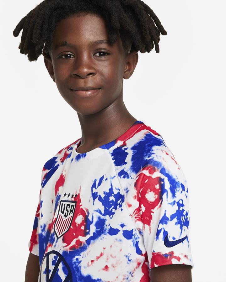 Camiseta Nike U.S. Kids Dri-FIT Pre-Match Soccer Top Niño Blancas Azules | VGRJS-8263