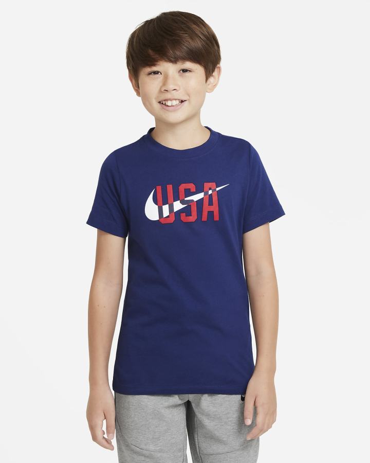 Camiseta Nike U.S. Kids Niño Azules | NMZLT-4571