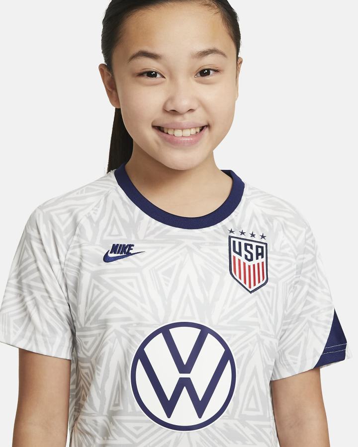 Camiseta Nike U.S. Kids Pre-Match Short-Sleeve Soccer Top Niña Blancas | WBIYT-3687