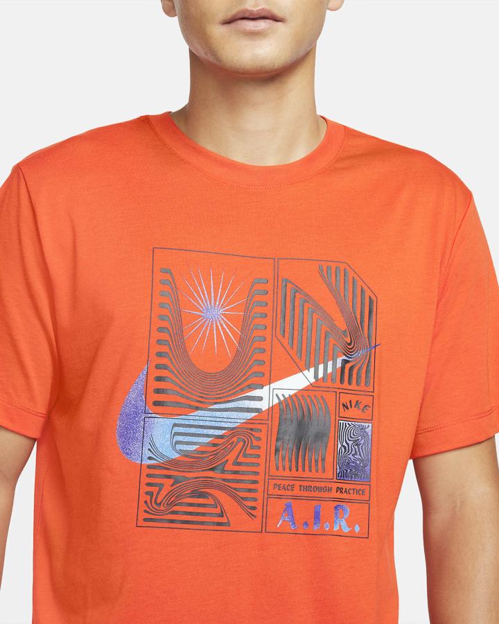 Camiseta Nike Yoga Dri-FIT A.I.R. Hombre Naranjas | NPGWK-4315