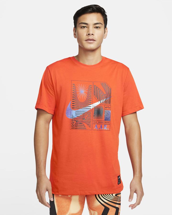 Camiseta Nike Yoga Dri-FIT A.I.R. Hombre Naranjas | NPGWK-4315