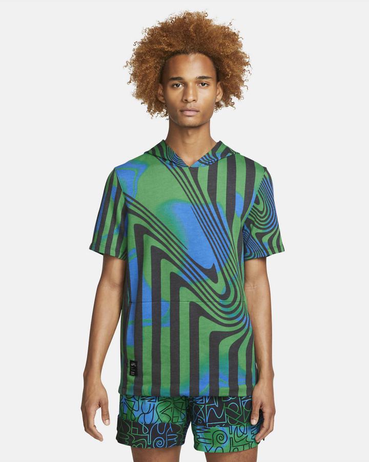 Camiseta Nike Yoga Dri-FIT A.I.R. Top Hombre Verde Azules Claro Gris | EMQSW-7806