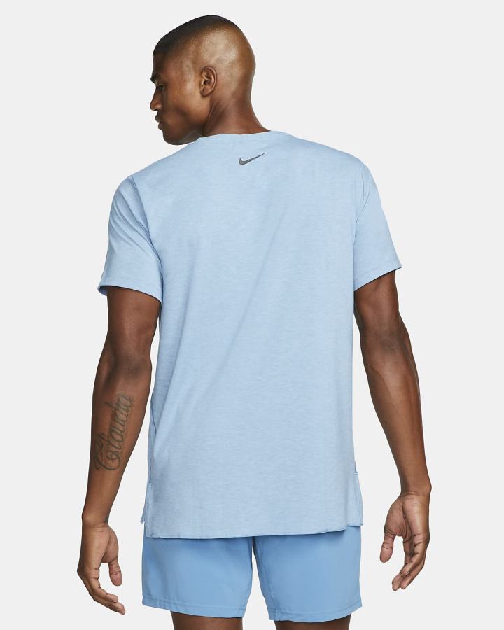 Camiseta Nike Yoga Dri-FIT Top Hombre Azules Gris | CPTAZ-0135