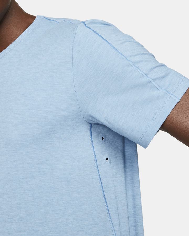 Camiseta Nike Yoga Dri-FIT Top Hombre Azules Gris | CPTAZ-0135