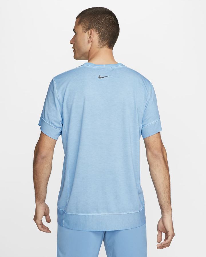 Camiseta Nike Yoga Dri-FIT Top Hombre Azules Gris | IDORA-6719