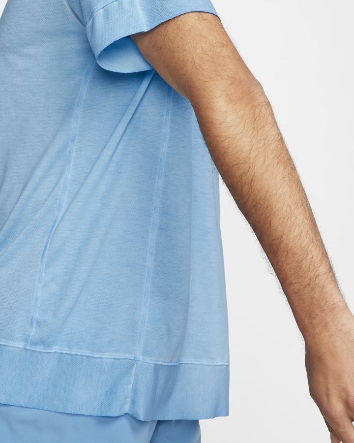 Camiseta Nike Yoga Dri-FIT Top Hombre Azules Gris | IDORA-6719