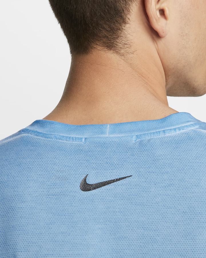 Camiseta Nike Yoga Dri-FIT Top Hombre Azules Gris | IDORA-6719