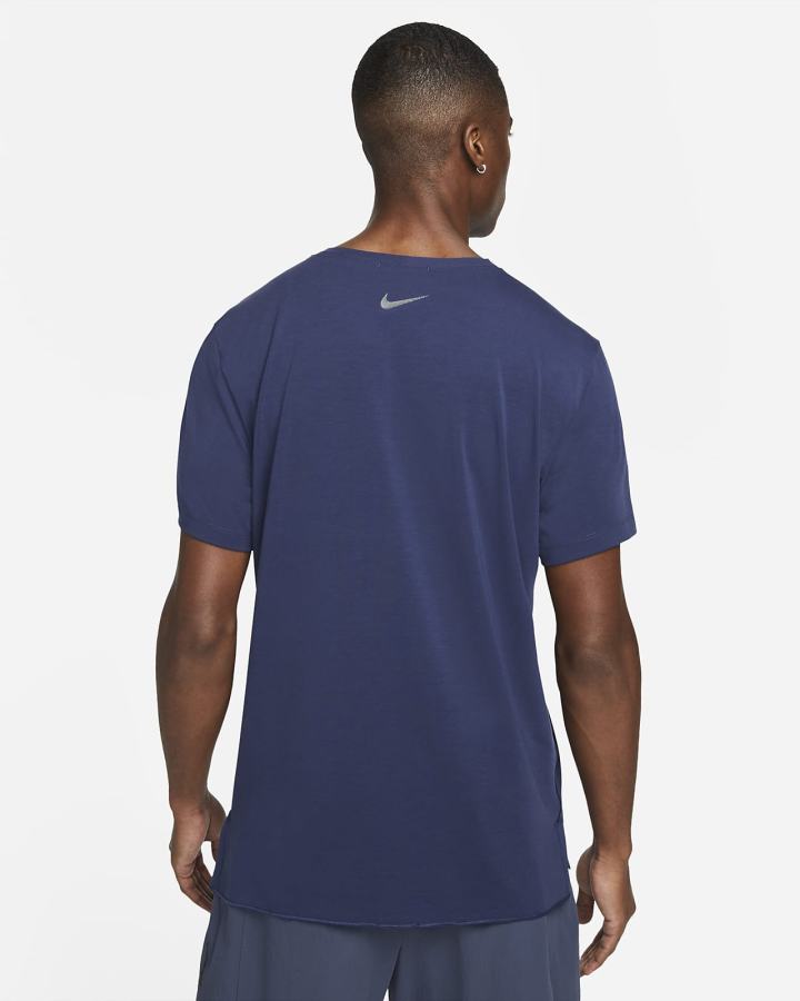 Camiseta Nike Yoga Dri-FIT Top Hombre Azul Marino Gris | RTPAY-1937