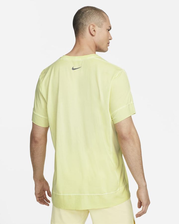 Camiseta Nike Yoga Dri-FIT Top Hombre Limón Claro Gris | DBMKS-1570