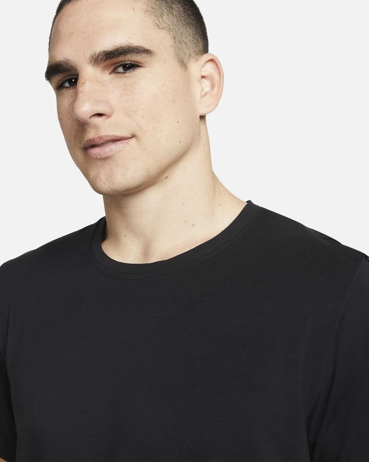 Camiseta Nike Yoga Dri-FIT Top Hombre Negras Gris | NHMRC-7068