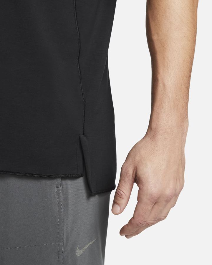 Camiseta Nike Yoga Dri-FIT Top Hombre Negras Gris | NHMRC-7068