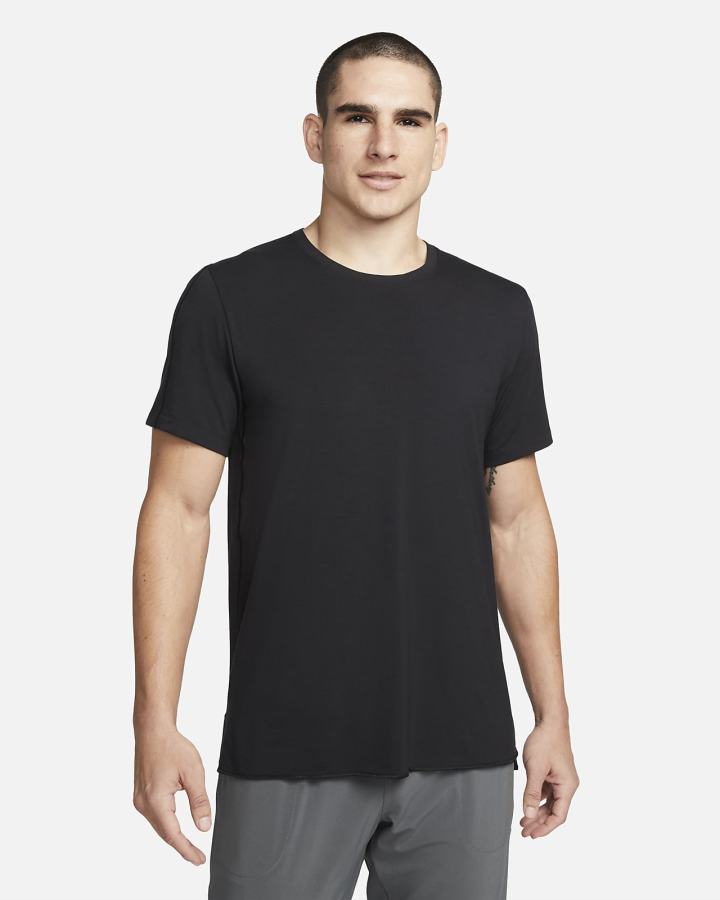 Camiseta Nike Yoga Dri-FIT Top Hombre Negras Gris | NHMRC-7068