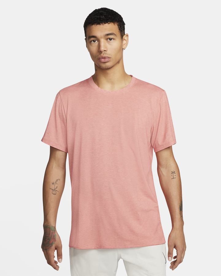 Camiseta Nike Yoga Dri-FIT Top Hombre Rosas Gris | OIJXG-2746