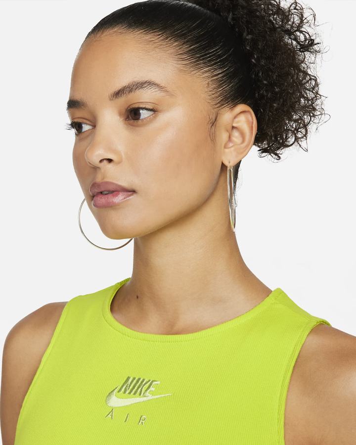 Camiseta Tirantes Nike Air Acanalado Mujer Verde | MVCEU-7365