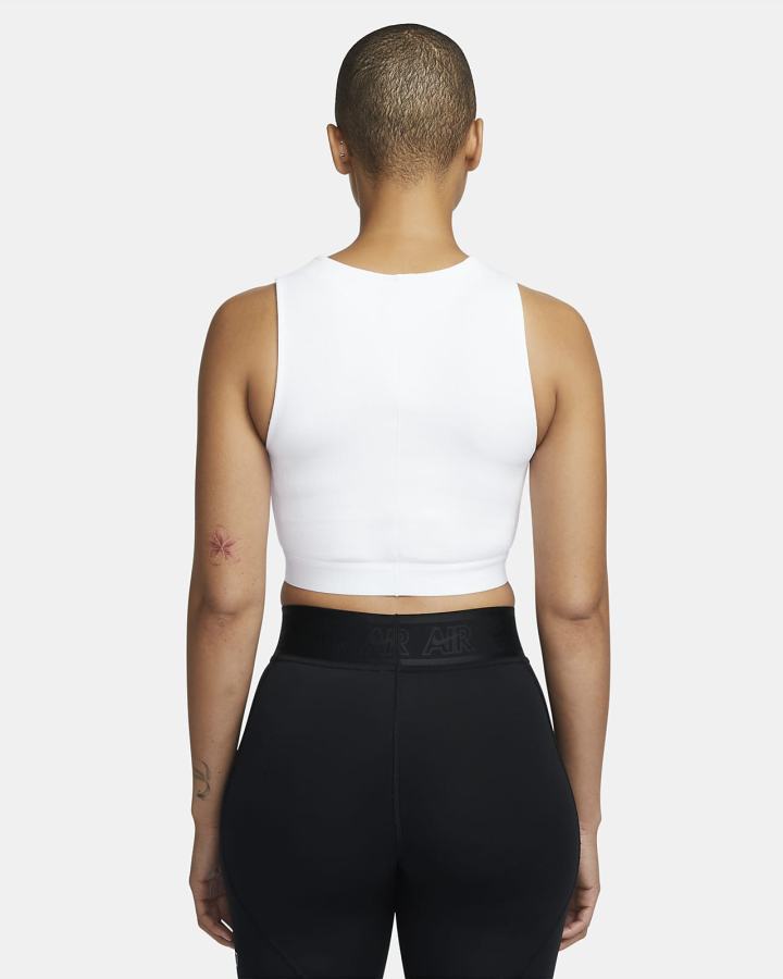 Camiseta Tirantes Nike Air Acanalado Mujer Blancas Negras | TYSIR-5681