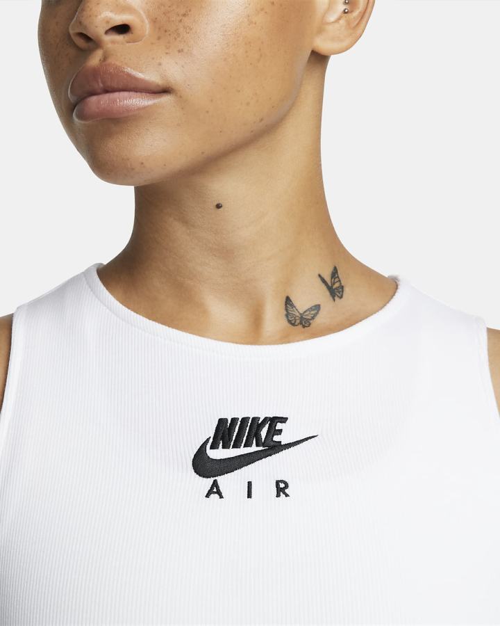Camiseta Tirantes Nike Air Acanalado Mujer Blancas Negras | TYSIR-5681