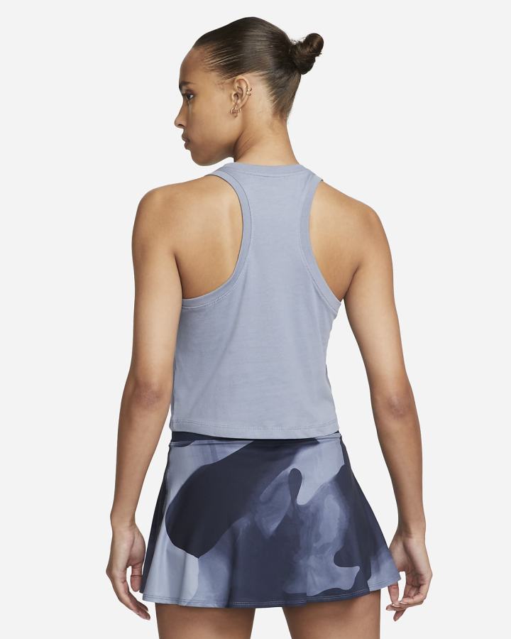 Camiseta Tirantes Nike Court Tennis Mujer Azules | PQLAZ-4508