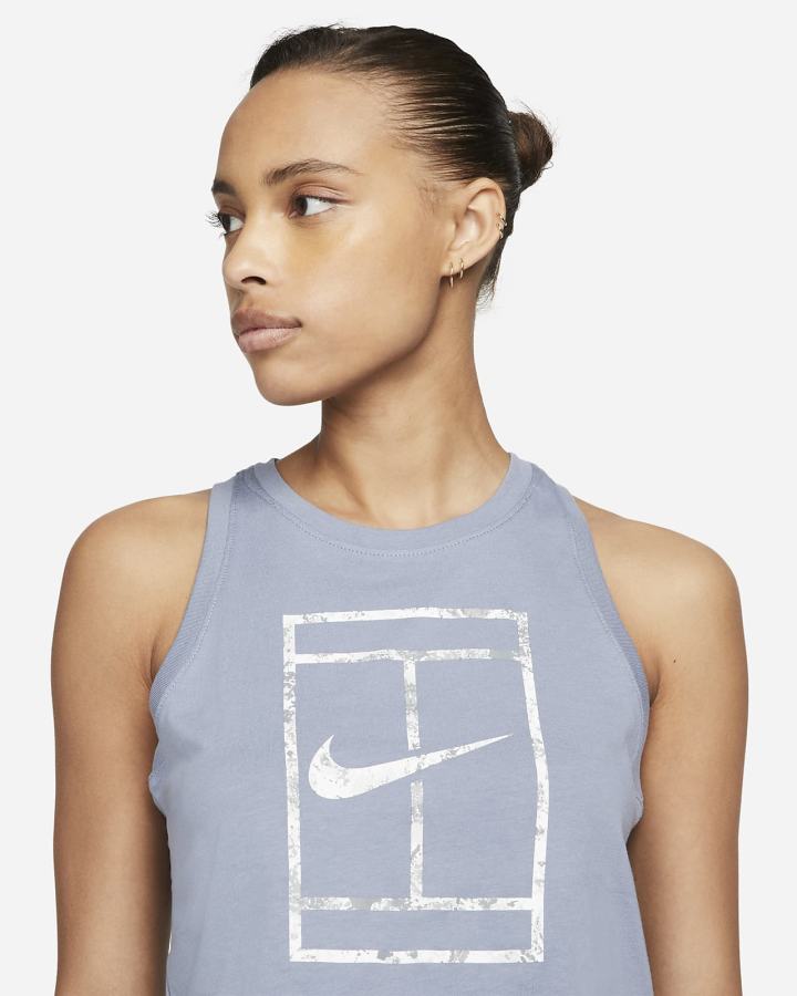 Camiseta Tirantes Nike Court Tennis Mujer Azules | PQLAZ-4508