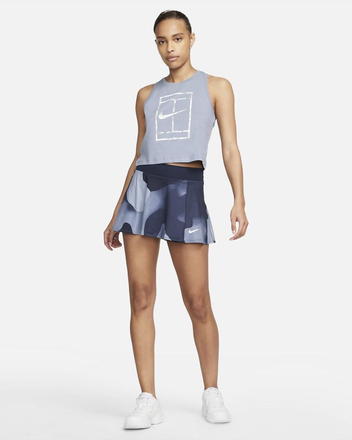 Camiseta Tirantes Nike Court Tennis Mujer Azules | PQLAZ-4508