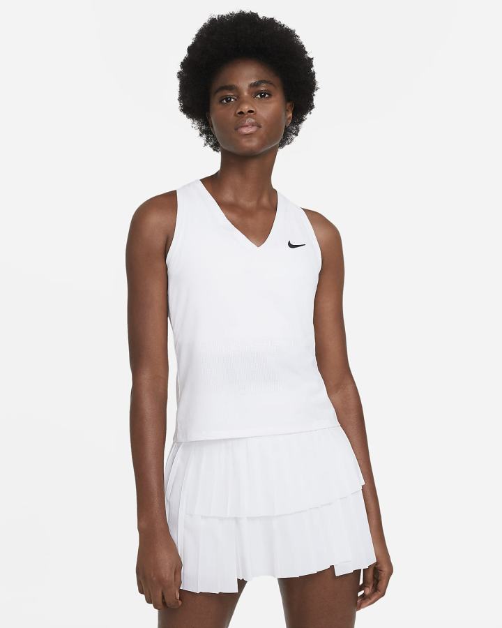 Camiseta Tirantes Nike Court Victory Tennis (Plus Size) Mujer Blancas Negras | DUAZW-9132