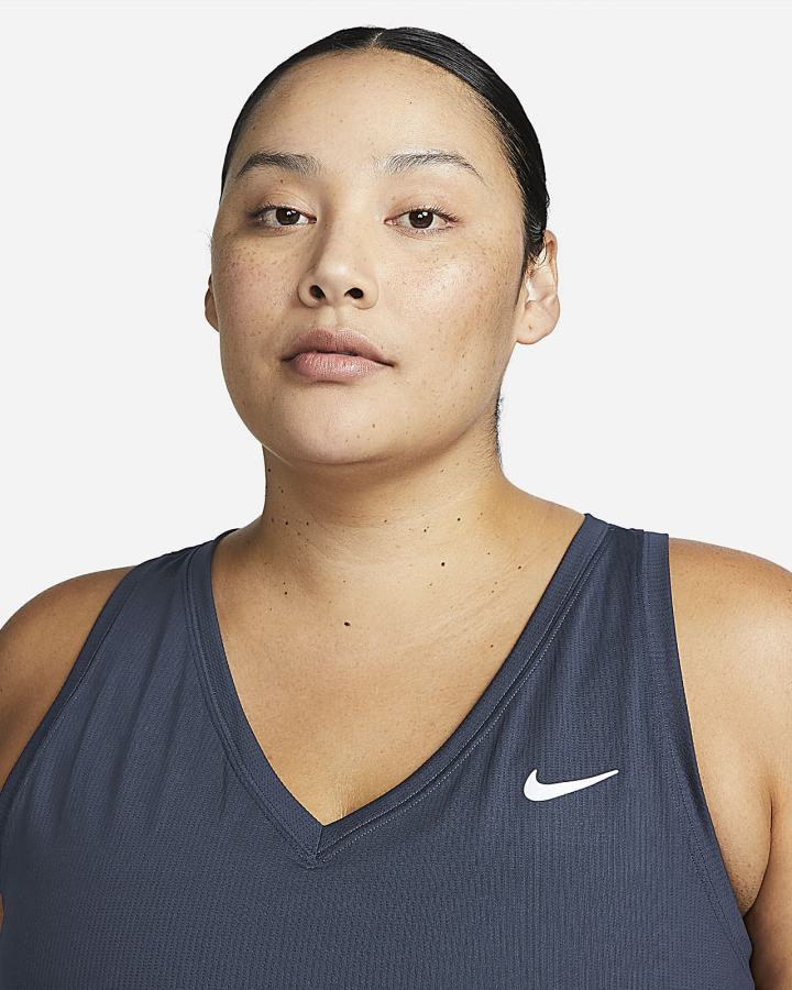 Camiseta Tirantes Nike Court Victory Tennis (Plus Size) Mujer Obsidian Blancas | FMXIG-5012