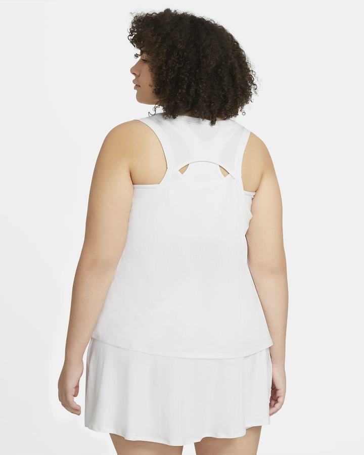 Camiseta Tirantes Nike Court Victory Tennis (Plus Size) Mujer Blancas Negras | OHGKN-0612