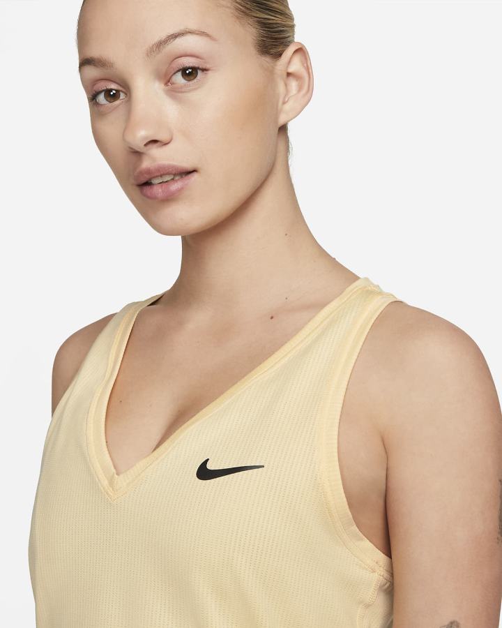 Camiseta Tirantes Nike Court Victory Tennis (Plus Size) Mujer Amarillo Claro Negras | ONQBA-1624