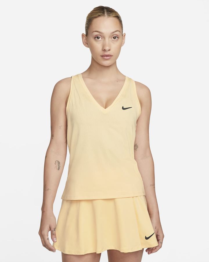 Camiseta Tirantes Nike Court Victory Tennis (Plus Size) Mujer Amarillo Claro Negras | ONQBA-1624