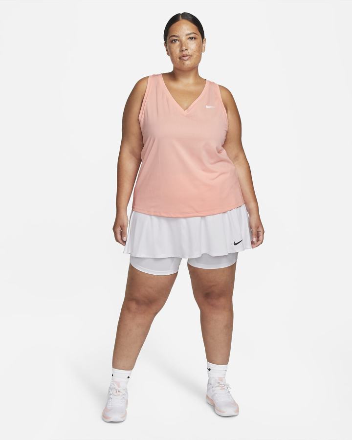 Camiseta Tirantes Nike Court Victory Tennis (Plus Size) Mujer Coral Blancas | QRMOD-2387