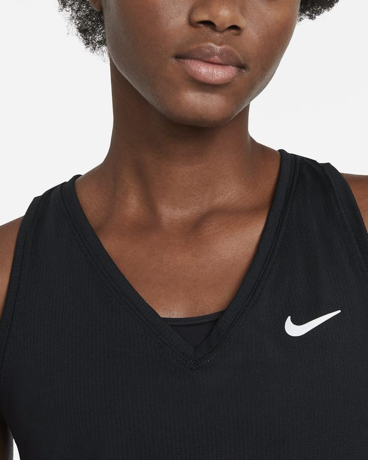 Camiseta Tirantes Nike Court Victory Tennis (Plus Size) Mujer Negras Blancas | WMUAB-7209