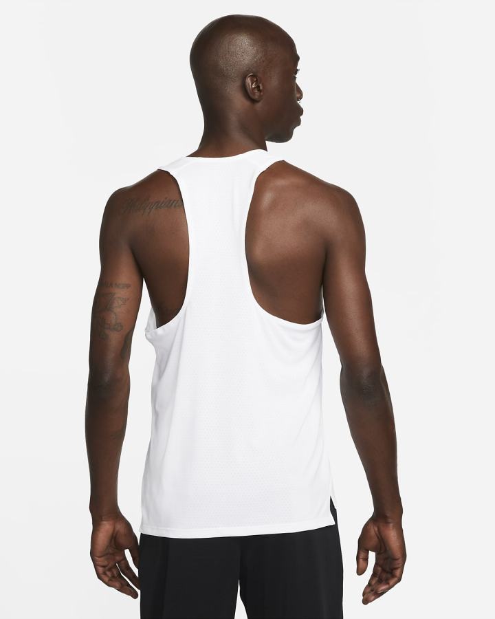 Camiseta Tirantes Nike Dri-FIT Fast Racing Singlet Hombre Blancas | HLFSW-2068