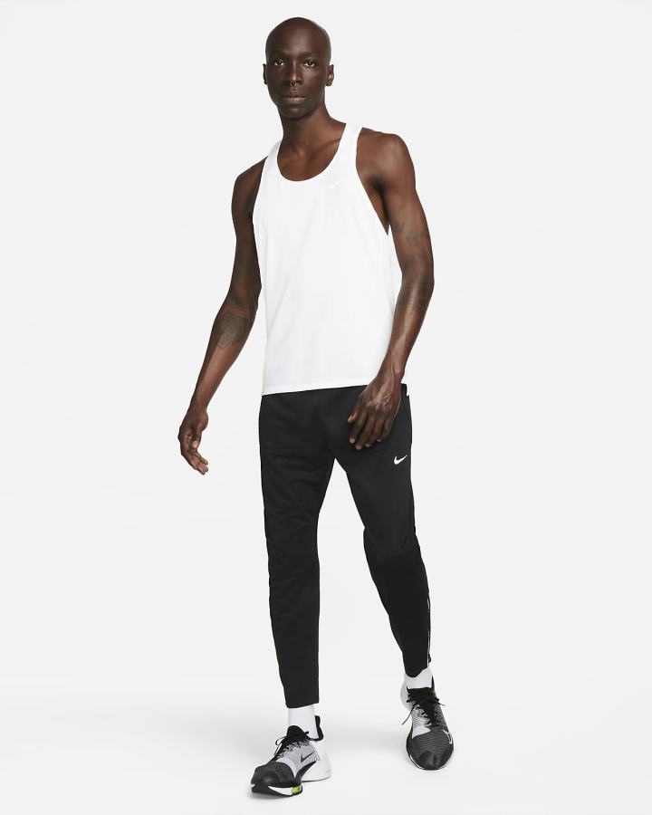 Camiseta Tirantes Nike Dri-FIT Fast Racing Singlet Hombre Blancas | HLFSW-2068