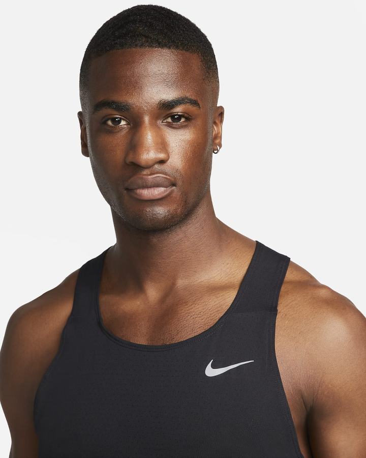 Camiseta Tirantes Nike Dri-FIT Fast Racing Singlet Hombre Negras | IGSTC-4765