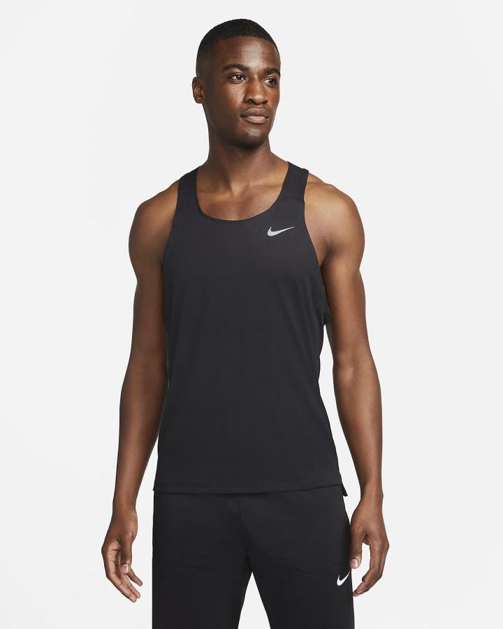 Camiseta Tirantes Nike Dri-FIT Fast Racing Singlet Hombre Negras | IGSTC-4765