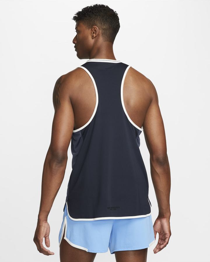 Camiseta Tirantes Nike Dri-FIT Heritage Running Hombre Obsidian Oscuro Azules | QIARD-6489