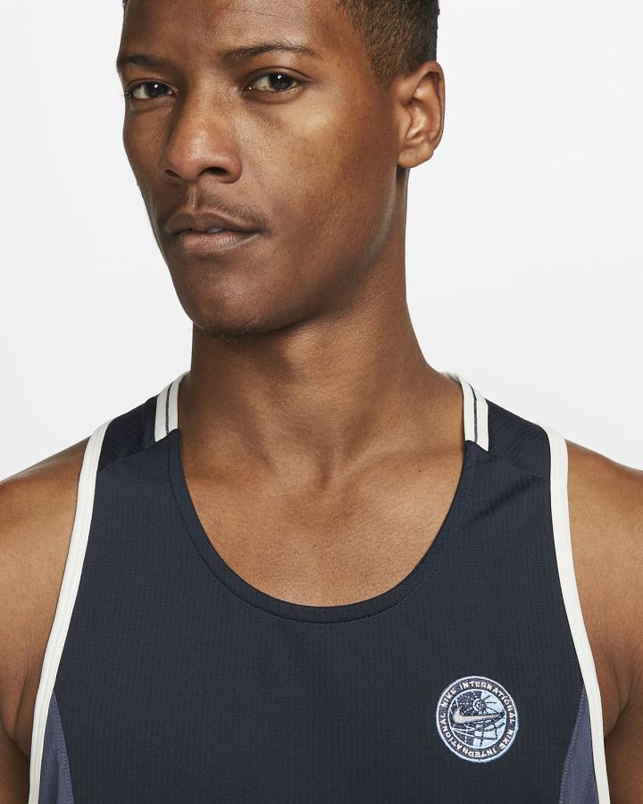 Camiseta Tirantes Nike Dri-FIT Heritage Running Hombre Obsidian Oscuro Azules | QIARD-6489