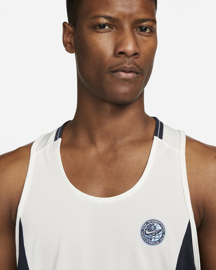 Camiseta Tirantes Nike Dri-FIT Heritage Running Hombre Obsidian Oscuro | SYRIC-4356