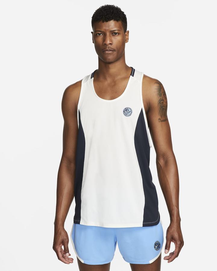 Camiseta Tirantes Nike Dri-FIT Heritage Running Hombre Obsidian Oscuro | SYRIC-4356