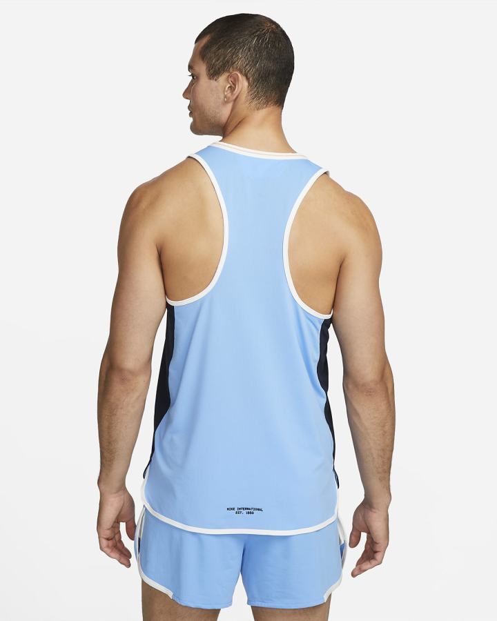 Camiseta Tirantes Nike Dri-FIT Heritage Running Hombre Azules Obsidian Oscuro | WYTAR-7324